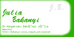 julia bakanyi business card